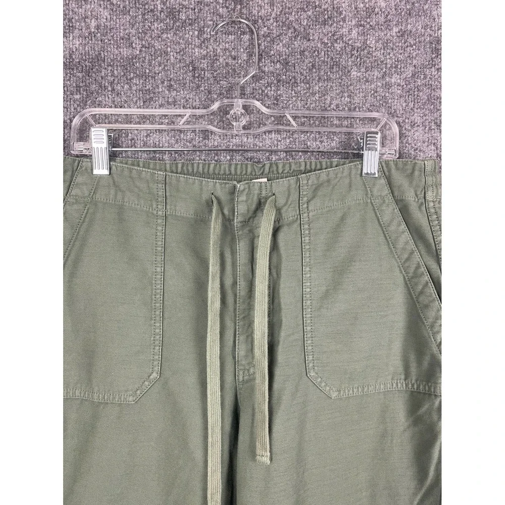 J. Crew Utility‎ Pants Women's 8 Green Drawstring Elastic Waist Straight Leg